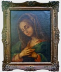 Quadro europeu, oleo s/ tela, "Virgem Maria", medindo: 43 cm x 33 m e 45 cm x 56 cm