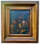 Pintura europeia, sem assinatura, oleo s/ cartão, medindo: 19 cm x 16 cm e 34 cm x 30 cm