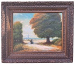CARRERE CLUZET - oleo s/ tela, 42 cm x 51 cm e 72 cm x 62 cm