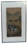 Pintura oriental, tecnica mista s/ papel, medindo: 76 cm x 38 cm