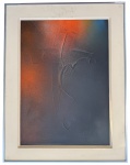 FESTI - pintura s/ textura em tela, "Cristo Crucificado", medindo: 72 cm x 53 cm