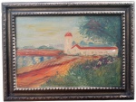 W.G - artista não identificado, oleo s madeira, medindo: 38 cm x 55 cm e 70 cm x 54 cm