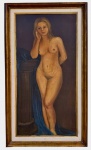 Nú feminino, sem assinatura, oleo s/ tela, medindo: 65 cm x 1,17 m e 1,00 m x 50 cm