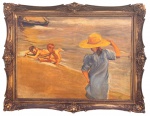 Joaquín SOROLLA Y BASTIDA (1863-1923) - oleo s/ tela, medindo: 73 cm x 1,00 m e 1,17 m x 90 cm