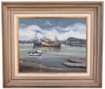 Silvio PINTO (1918-1997) - oleo s/ tela, "Marinha", medindo: 60 cm x 74 cn e 1,05 m x 91 cm