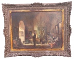 ANI??? assinatura ilegível - pintura europea, oleo s/ tela, medindo: 78 cm x 58 cm e 1,02 m x 82 cm