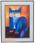 Aldemir MARTINS (1922-2006) - oleo s/ tela, "GATO", medindo: 83 cm x 60 cm e 83 cm x 1,03 m