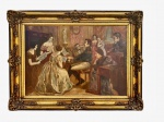 A. BRAGET - oleo s/ tela, "O hino da Independência", medindo: 61 cm x 88 cm e 1,13 m x 85 cm