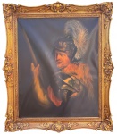 S.V.C ?? pintura europeia, oleo s/ tela, medindo: 84 cm x 68 cm e 89 cm x 1,03 m