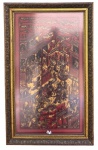 Linda talha oriental esculpida em baixo relevo, medindo: 84 cm x 52 cm
