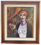 JUAREZ MACHADO - oleo s/ tela, "Interior com Frutas", Paris 1991, medindo: 55 cm x 47 cm e 72 cm x 80 cm