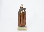 Chiparus - Demétre - França - Séc. XIX - Santa Therezinha. Excepcional imagem sacra art. deco em cri
