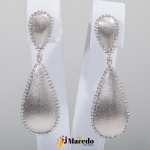 Brinco Carla Amorim Ouro Branco 18k Tamanho 4cm Peso 12,7g Acompanha o certificado JMACEDO LEILÕES.