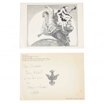 Leon Ferrari. Sem título - da série `Releitura da Bíblia`. São Paulo: Edições Exu, 1988. Envelope com 10 reproduções impressas de colagens feitas pelo artista. Com dedicatória autógrafa assinada do artista.