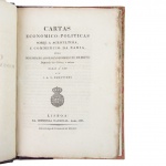 I. A. F. Benevides. Cartas Economico-Politicas sobre a Agricultura, e commercio da Bahia, pelo Desembargador João Rodrigues de Brito. Lisboa: Imprensa Nacional, 1821. O texto reúne respostas a um inquérito econômico enviado pelo governo português em 1807, abordando temas como comércio, agricultura, infraestrutura, educação, escravidão, tributação e organização urbana na capitania da Bahia. A obra reflete o pensamento reformista da elite luso-brasileira às vésperas da abertura dos portos e da transição para ideias liberais.