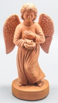 ESCULTURA - ARTE POPULAR - Escultura em cerâmica, assinada e localizada, representando ANJO. Alt. 22 cm. Asa quebrada.