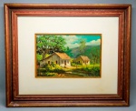QUADRO - DE SOUZA - OST - Representando casas, datado 1982. Med. 50x60 cm.