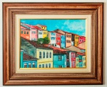 QUADRO - M. NOGUEIRA - OST - Representando Casario - Peulorinho. Med. 77x92 cm.