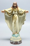 ARTE SACRA - Jesus Cristo em estuque policromado. Alt. 23 cm. Leves bicados.