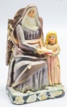 ARTE SACRA - Santa Ana em estuque policromado. Alt. 13 cm. No estado.