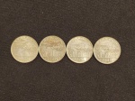 PRATA - LOTE DE 4 MOEDAS 5000 REIS - ANO 1936.MOEDAS MUITO BEM CONSERVADAS, PORÉM APRESENTAM PÁTINA DO TEMPO, VENDIDAS NO ESTADO DESCRITO. SE AINDA HOUVER DÚVIDAS, ESCLARECER ANTES DA DO LEILÃO.