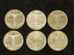 PRATA - LOTE 6 MOEDAS 2000 REIS - ANO 1922.MOEDAS BEM CONSERVADAS, PORÉM PODEM APRESENTAR PÁTINA NATURAL DO TEMPO, E EVENTUAIS MARCAS DE MANUSEIO HUMANO. TRATA-SE DE MODEDAS AUTÊNTICAS.TODOS OS ITENS CONSTANTES NESSE LEILÃO, SÃO VENDIDOS COMO DESCRITOS E MOSTRADOS NAS FOTOS. SE AINDA HOUVER DÚVIDAS, ESCLARECER ANTES DO LEILÃO.