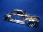 Carrinho Miniatura MATTEL-Hot Wheels - 2001 ford 40 coupe, em metal cromado - NO ESTADO( carrinho, modelismo, colecionismo, miniatura, brinquedo)