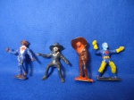 Bonecos GULLIVER - ZORRO - personagens de Zorro, lote com 4 itens `peças para restauro`- NO ESTADO, industr. Brasileira - plástico injetado (personagens de quadrinhos e cinema, colecionável, brinquedo)