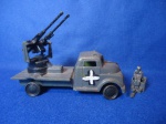 Brinquedo BALILA anos 70 - Raro Caminhão c/ metralhadora anti-aérea militar em plástico rigido ` item para restauro` - NO ESTADO - Industria Brasileira - (colecionavel, militaria)