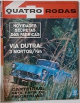 Revista Quatro Rodas  Junho/1963 (Ano IV, Nº 35) Com um carro azul atravessando a vegetação alta, esta edição mergulha em temas polêmicos e relevantes da época. Os destaques incluem revelações sobre os bastidores das montadoras (Novidades secretas das fábricas), uma denúncia alarmante sobre a Via Dutra com 3 mortos por quilômetro e uma investigação sobre sete anos de fraudes nas carteiras de motorista. Uma edição que mistura jornalismo investigativo com paixão automotiva  mostrando que dirigir no Brasil dos anos 60 era tanto aventura quanto desafio.