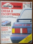 Quatro Rodas nº346   Chegada do EscortWagen Lançamento do Escort 1.8 com motor Volkswagen, comparativo Kadett SL/E álcool vs. gasolina, testes com Santana GLS, Fiorino 1.5 e novo Puma. Extras: bastidores da F-1, Camel Trophy na Amazônia e supermapa grátis com roteiros pela Europa.