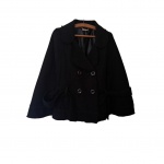 Poncho feminino na cor preta by Ericas, 40% lã, 30% poliéster, 30% acrílica, Com. 76 cm.