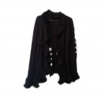 Casaco de tricô  feminino, Tam. G. na cor preta by Sonia  Menicucci, ombro 40, Com. 72 cm.