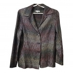 Blazer feminino Tam. G, by Marfim em tecido mesclado, ombro 40, Com. 60 cm.