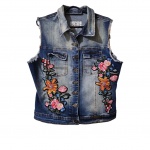 Colete feminino Tam. M. by Republic Mix, com destroyer e parte frontal bordada, Com. 61 cm