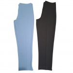 Duas calças compridas femininas compridas by Cristina Marzullo, poliéster com elastano, Tam. M. uma na cor castor e outra cinza claro, cintura 42, Com. 100 cm.