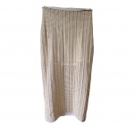 Saia na cor em poliéster creme rendado by Lança Perfume, Cintura 37, Com. I98 cm.