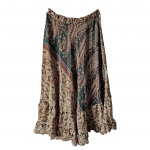 Saia indiana, Tam. M, em poliéster estampado, cintura 40, Com. 89 cm.