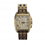 Relógio de pulso masculino analógico, Technos dourado, comemorativo ao Tri Campeonato da Seleção Brasileira assinado Carlos Alberto,  4 x 5, Diam. da pulseira, 9 cm.