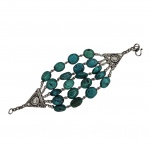 Pulseira indiana com pedras sintéticas verdes, 78,4 g. bruto.