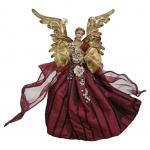 Escultório representando `anja`  em aramado, mãos em resina, vestes em tecido, Alt. 40 cm.