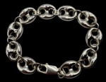 Pulseira corrente modelo "gucci"em prata de lei. Comprimento aberto: 18,5cm