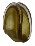 Pequeno cachepot em vidro de murano cor de âmbar gomada adornado por bolhas internas. Altura: 9,5cm Diâmetro: 10cm