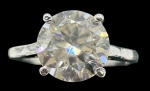 Anel solitário em prata de lei cravejado por moissanite 2ct. Aro: 13