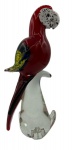 Escultura em vidro de murano italiano no feitio arara vermelha. Altura: 26cm Comprimento: 10cm Largura: 7,5cm