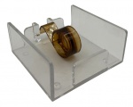 Porta guardanapo em acrílico transparente e verde. Altura: 6cm Comprimento: 14cm Largura: 15,5cm