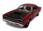 COLECIONISMO - Carro Dodge Coronet Super Bem, ano 1969, feito em metal com detalhes em material sintético. Pintura automotiva e pneus de borracha. Abrem as portas. Escala 1:24  Altura: 6cm Comprimento: 22cm Largura: 8cm