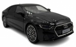 COLECIONISMO - Carro modelo Audi A7. Feito em metal com detalhes em material sintético. Pintura automotiva e pneus de borracha. Abrem as portas, capô e mala.  Escala 1:24  Altura: 6,2cm Comprimento: 20cm Largura: 8cm