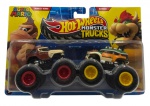Colecionável - Conjunto de dois carros Hot Wheels Monster Trucks - Super Mario "Donkey Kong x Bowser", em metal com partes em material sintético. Escala 1:64