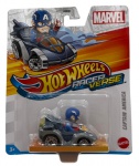Colecionável - Carrinho Hot Wheels Captain America - Racerverse (Capitão America) em metal com partes em material sintético. Escala 1:64